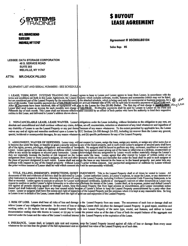 (STI LEASE DSCROLL80104 - 10.6 PAGE 1)